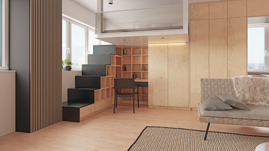 interior of a compact apartment