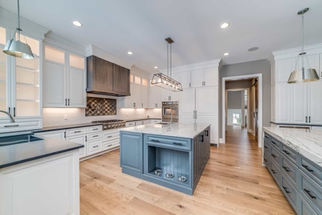 kitchen with wood flooring