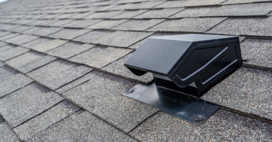 typical static passive vent installation on a residential roof